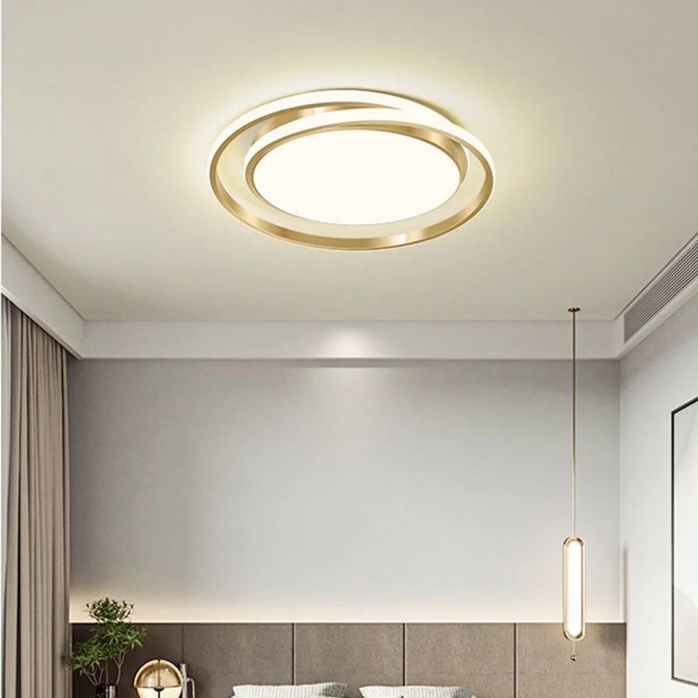 Modern Minimalist LED Flush Ceiling Light �C Circular Iron & Acrylic Fixture
