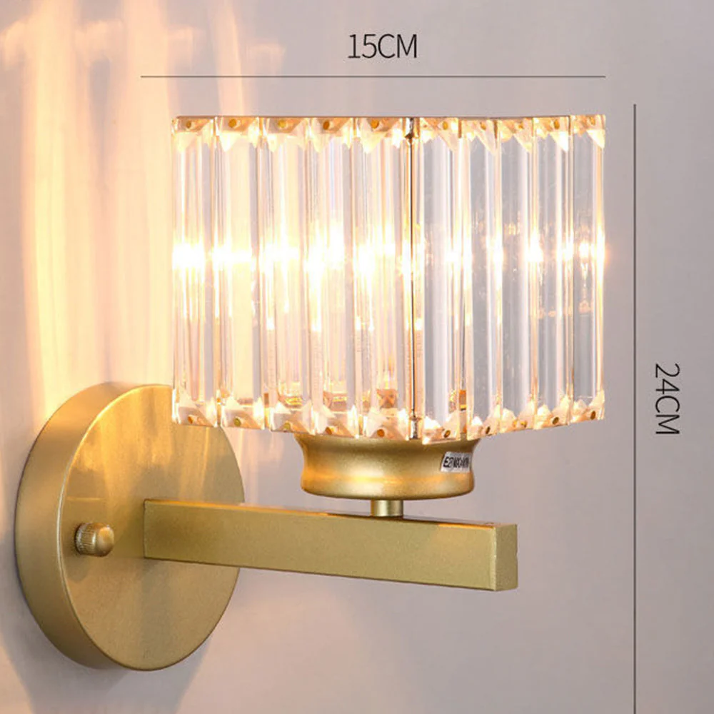 Modern Crystal Wall Light with Ribbed Glass Shade �C Square & Round Options Available