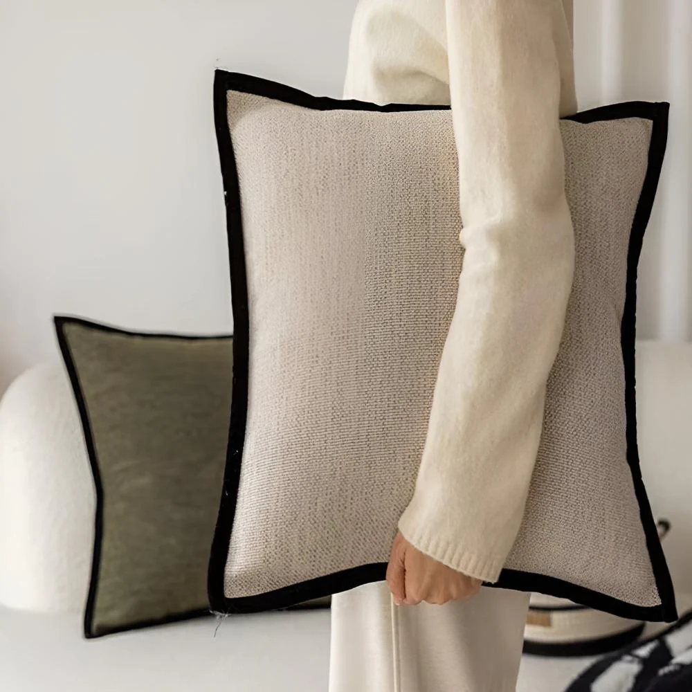 French-Inspired Modern Minimalist Cushion Cover with Hidden Zipper