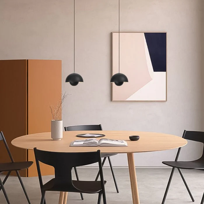 Mid-Century Modern Dome Pendant Light - Minimalist Dual Sphere Design