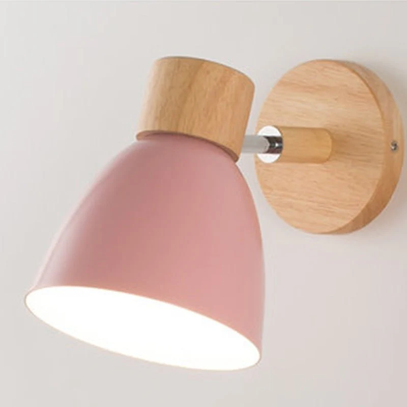 Modern Scandinavian Wood & Metal Wall Lamp �C Adjustable Reading Sconce Light