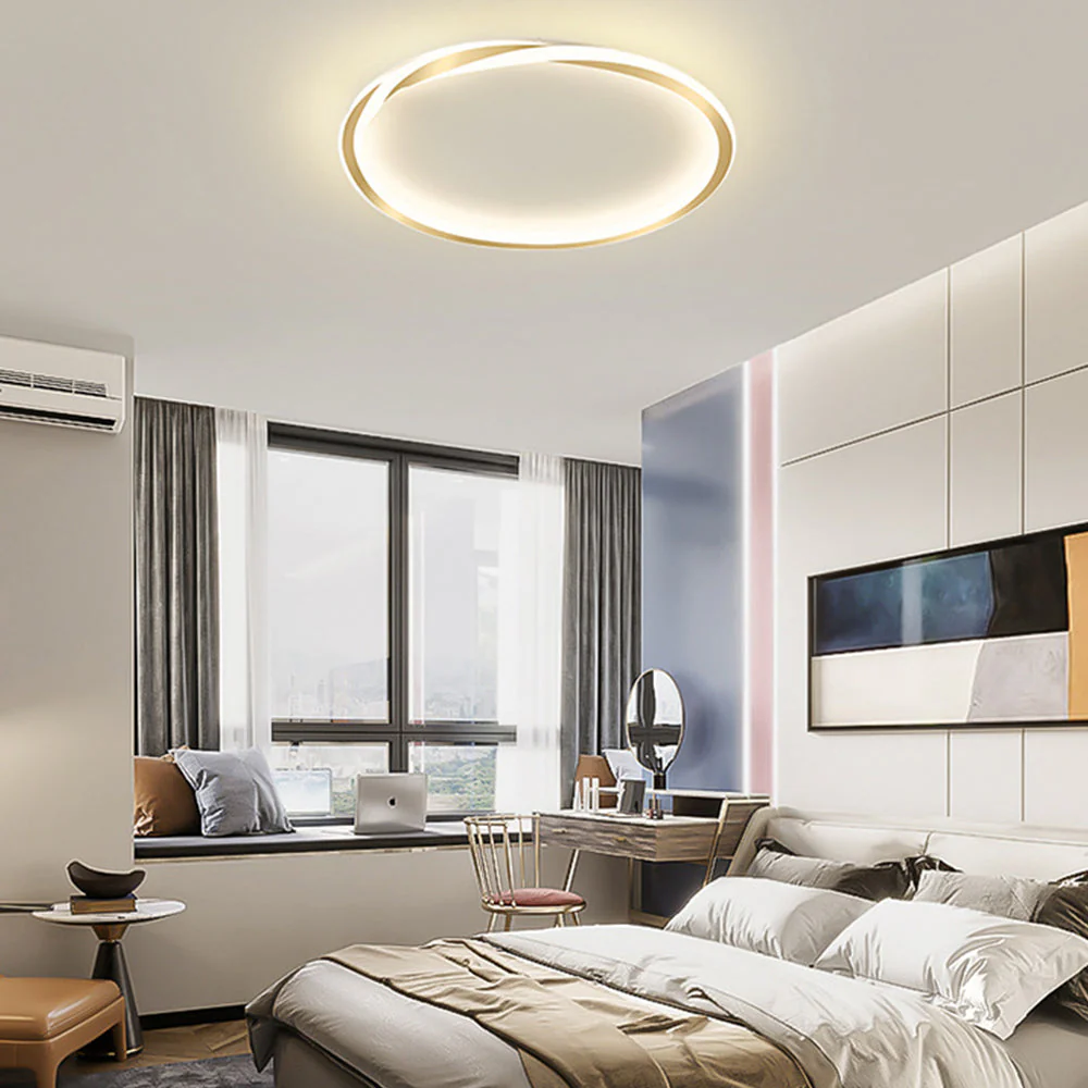 Modern Minimalist Round LED Ceiling Light �?Flush Mount - Iron & Acrylic