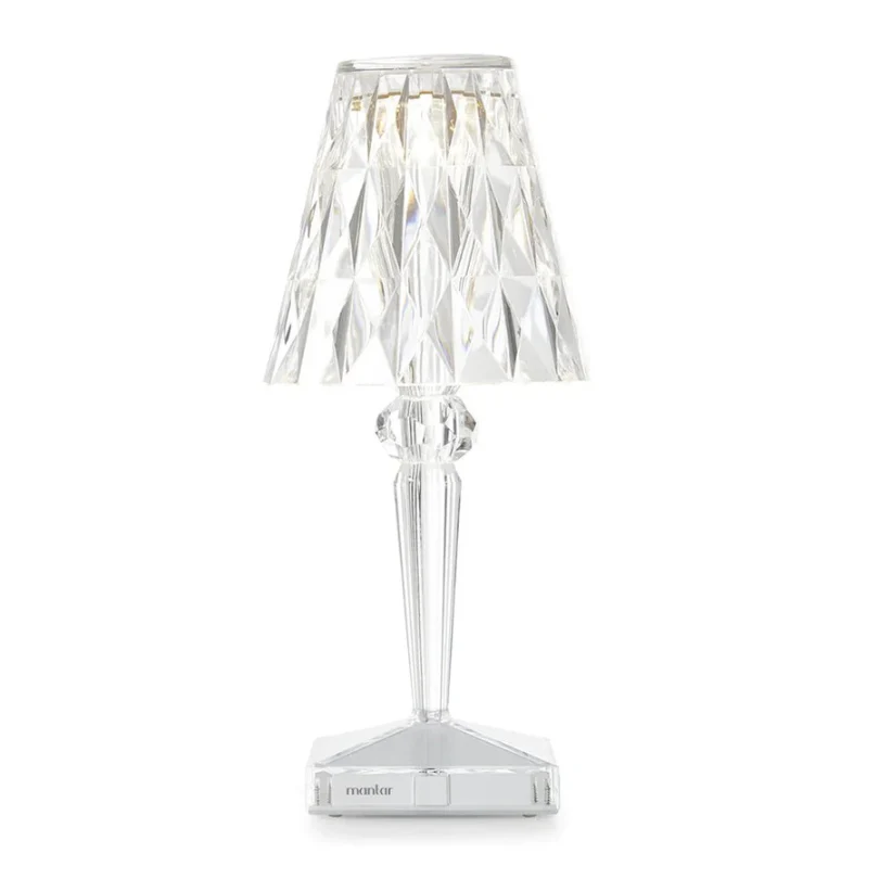 CrystalLuxe Faceted Crystal LED Table Lamp �C Modern Geometric Design