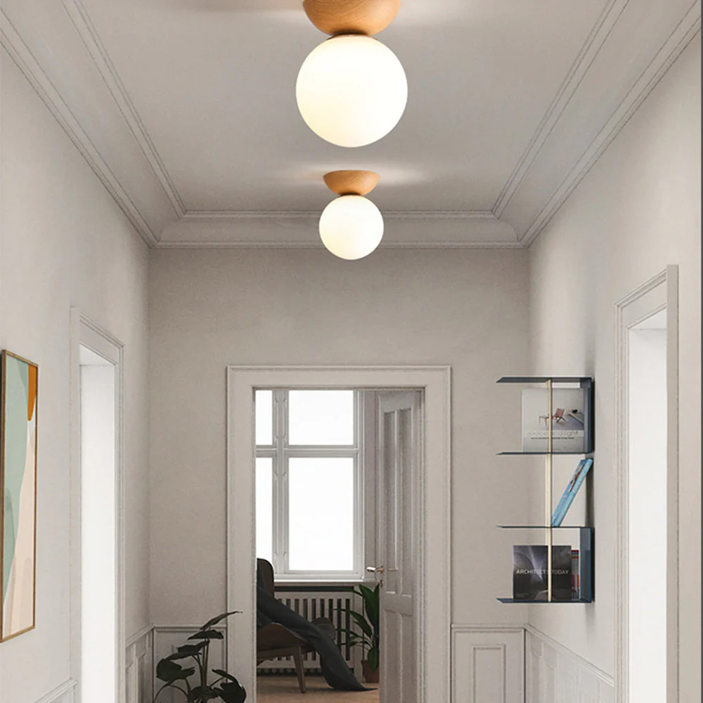 Modern Nordic Flush Mount Ceiling Light �C Minimalist Glass Globe for Hallways