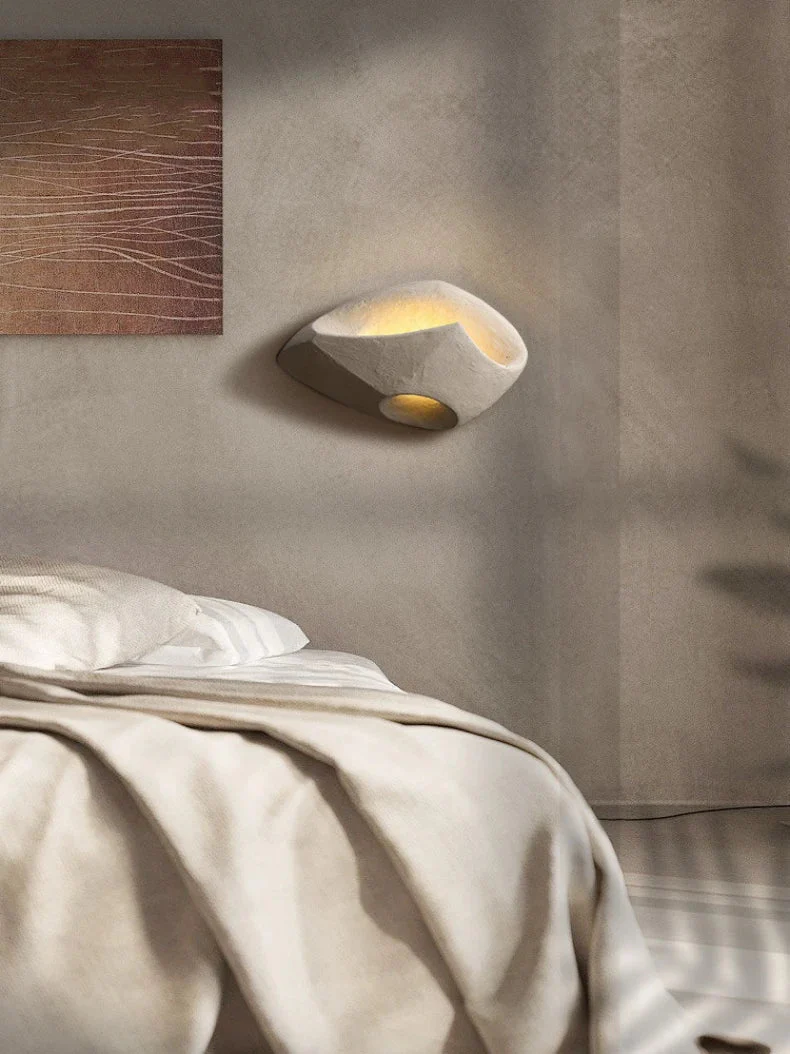 Wabi-Sabi Cement Wall Light �C Modern Sculptural LED Sconce with Organic Design