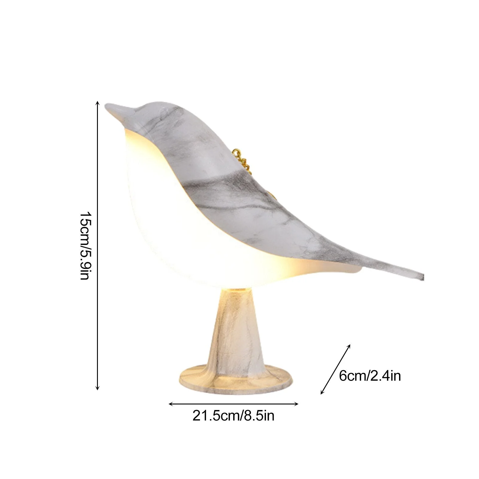 Whimsical Bird-Shaped Table Lamp - Modern LED Light with Natural Design