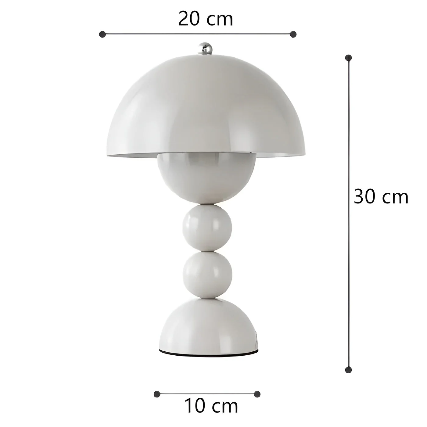 Scandinavian Design Table Lamp with Dimmable LED and Glossy Finish