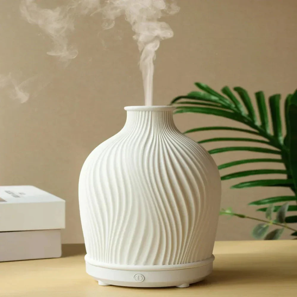 Modern Boho Essential Oil Diffuser with Aromatherapy Mist & LED Light