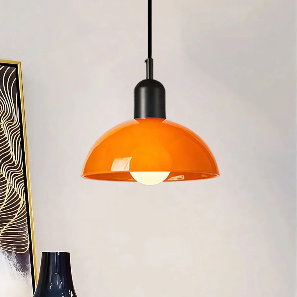 Modern Glass Bowl Pendant Light - Sleek Dome Design with LED Illumination