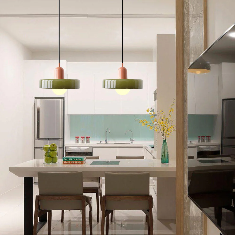 Modern Glass Pendant Light �C Minimalist LED Ceiling Fixture for Utility Rooms