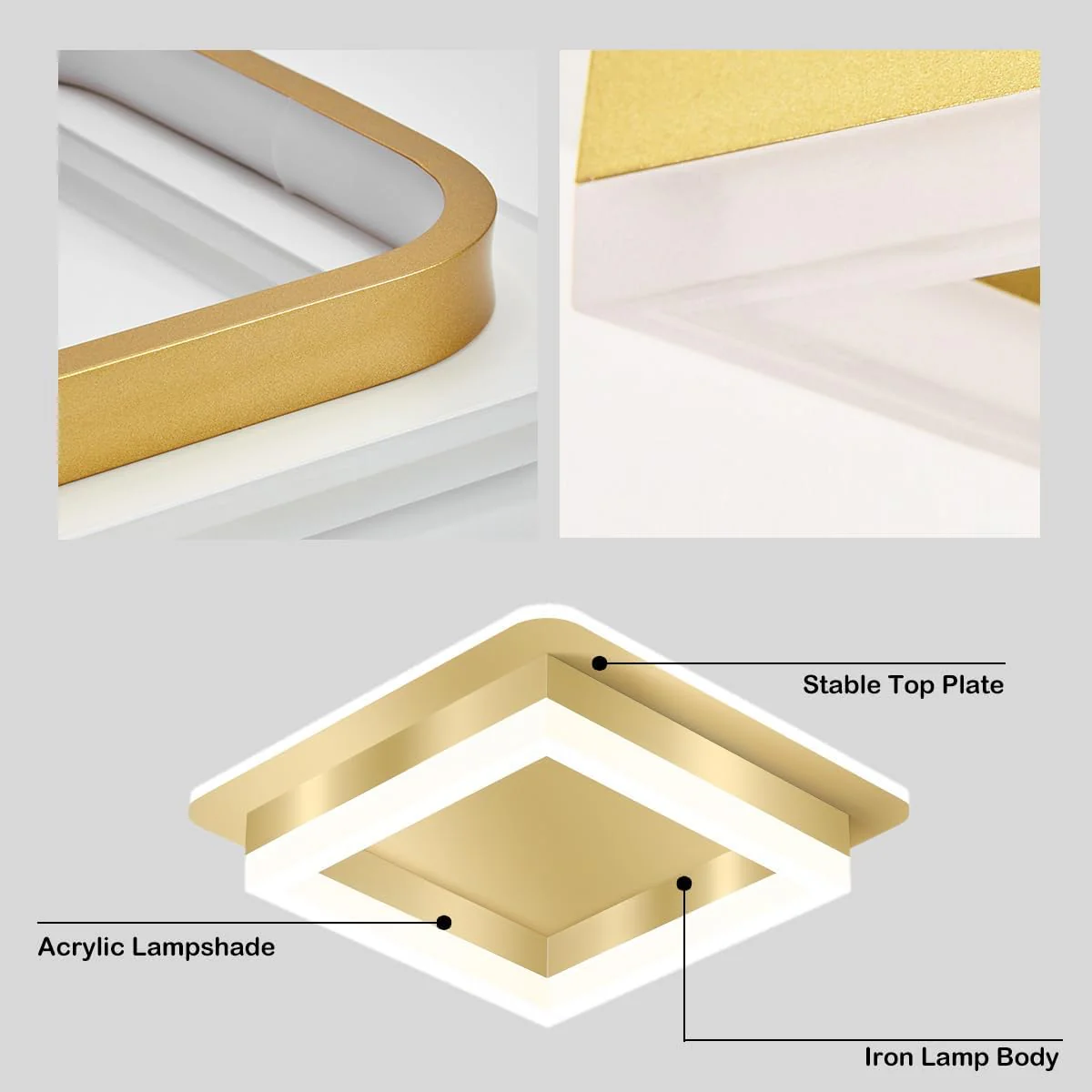Modern Square LED Flush Mount Ceiling Light �C Minimalist Hallway & Bedroom Fixture