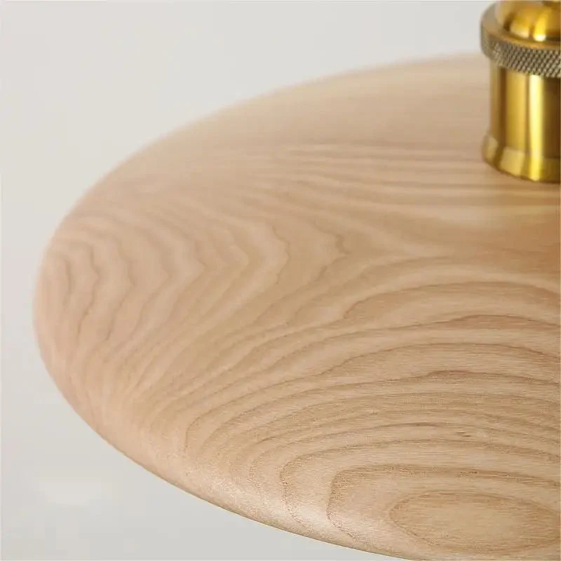 Minimalist Wood Grain Pendant Light with Sleek Dome Design