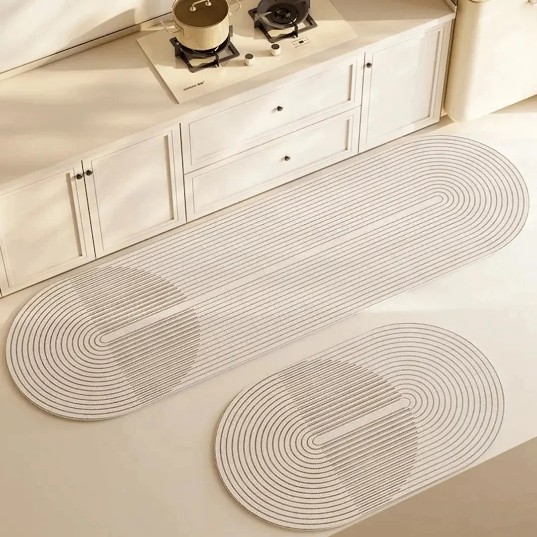Absorbent Non-Slip Runner Mat - Modern Minimalist Design for Kitchens & Hallways