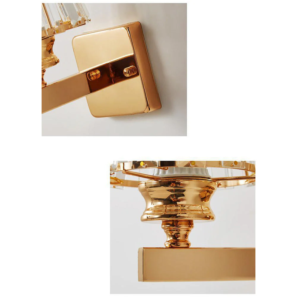 Modern Crystal Wall Light with Ribbed Glass Shade �C Square & Round Options Available