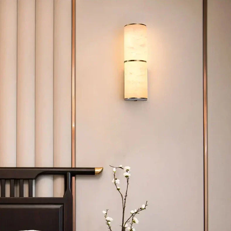 Modern Marble and Copper LED Wall Sconce �C Minimalist Luxury Light Fixture