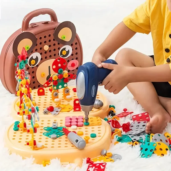 Montessori-Inspired Educational Toy Kit �C Portable Building & Drilling Play Set