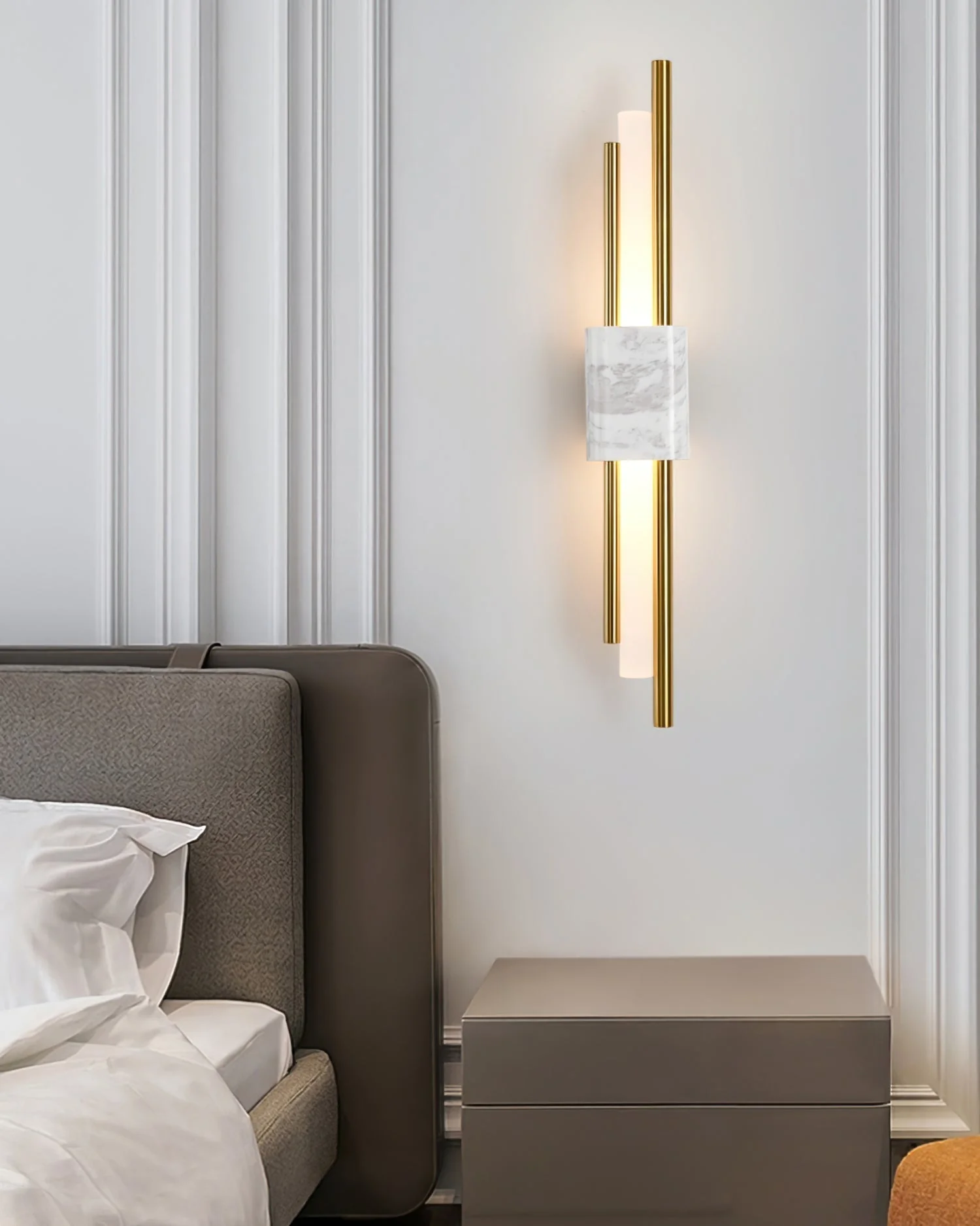 Modern Marble Wall Sconce �C Luxury LED Wall Light in Geometric Minimalist Design