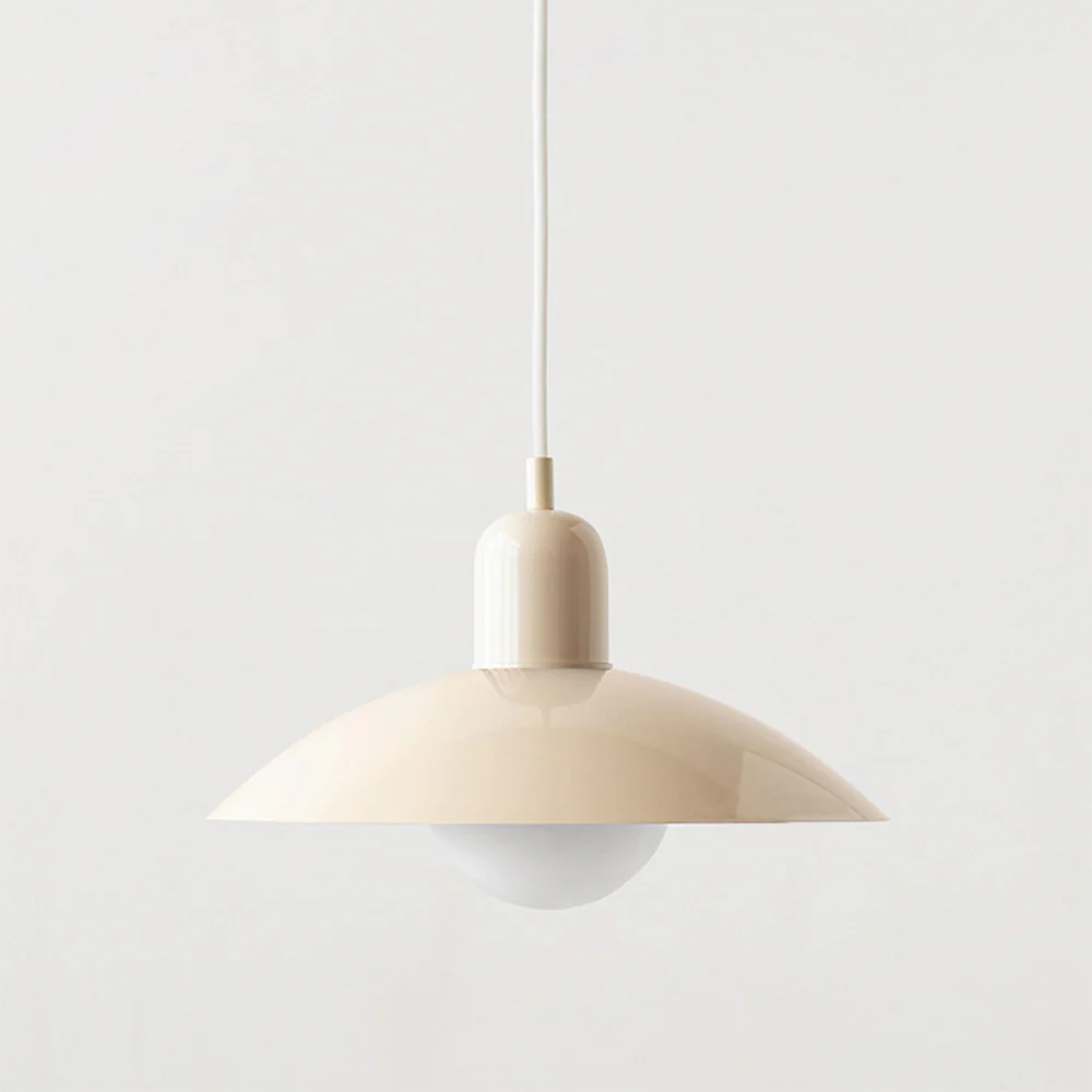Minimalist Dome Pendant Light with Glossy Glass Shade for Modern Spaces