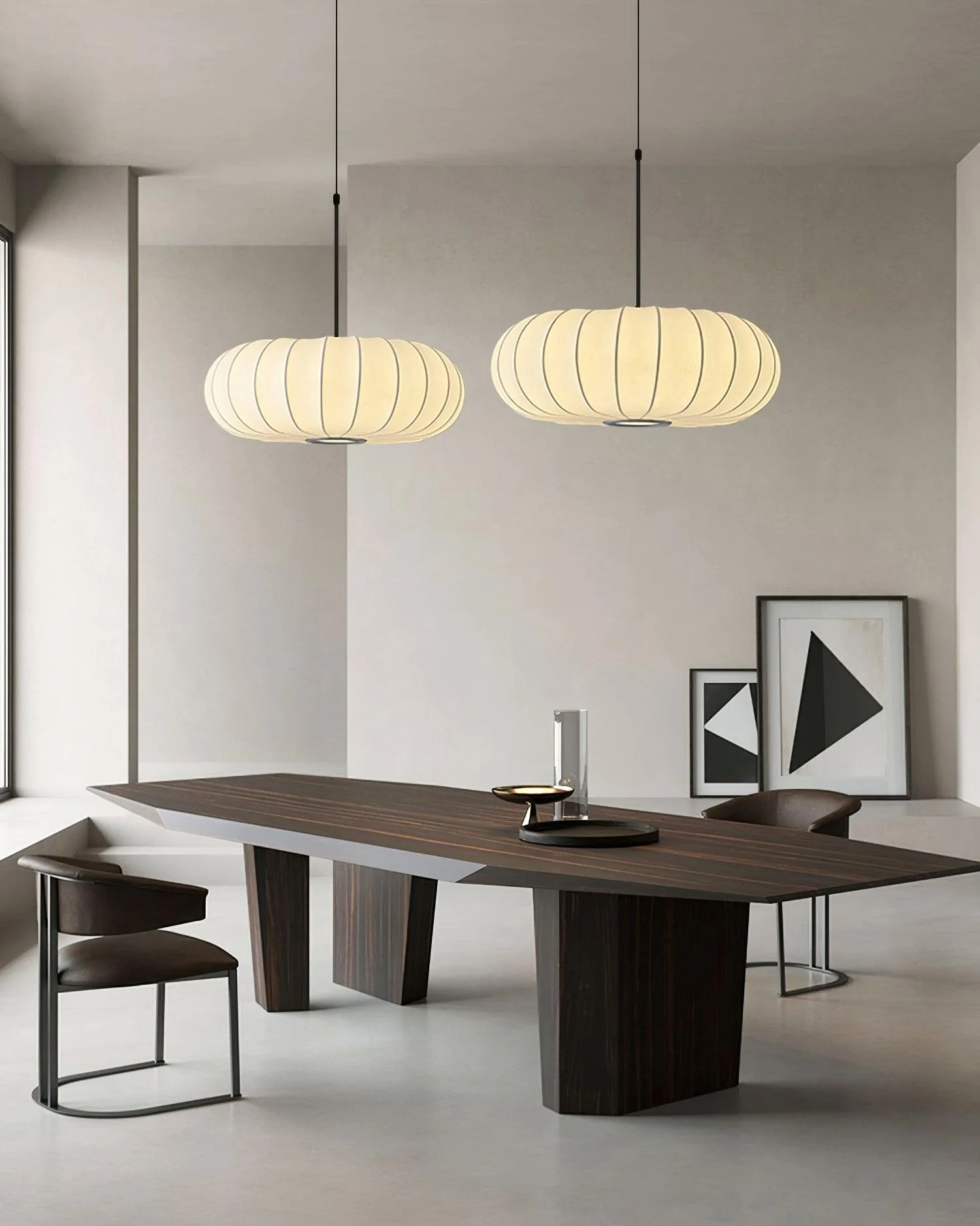 Minimalist Verona Pendant Light with Ribbed Design and Japanese Elegance