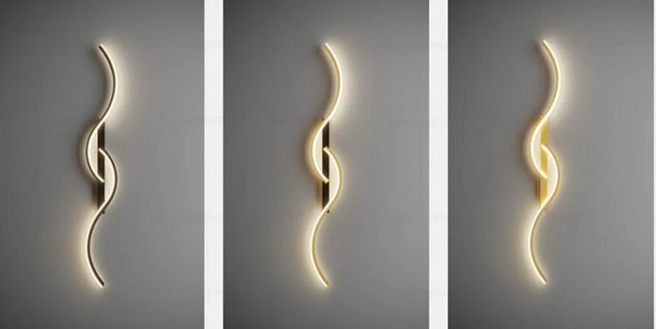 Modern LED Wall Sculpture Light �C Minimalist Curved Design in Metal & Aluminium