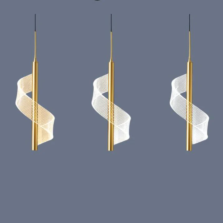 Modern LED Pendant Light �C Minimalist Spiral Design with Adjustable Hanging Height
