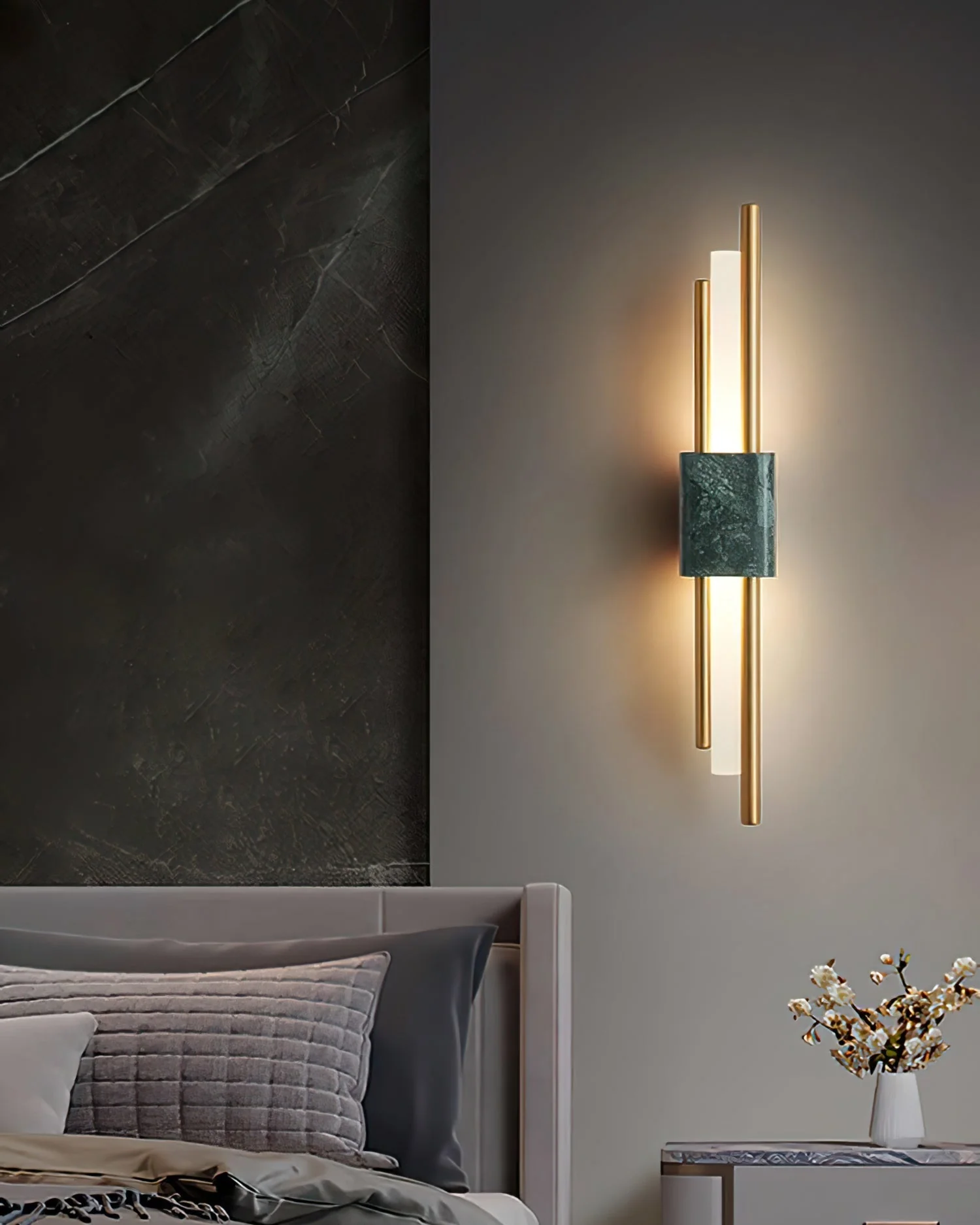 Modern Marble Wall Sconce �C Luxury LED Wall Light in Geometric Minimalist Design