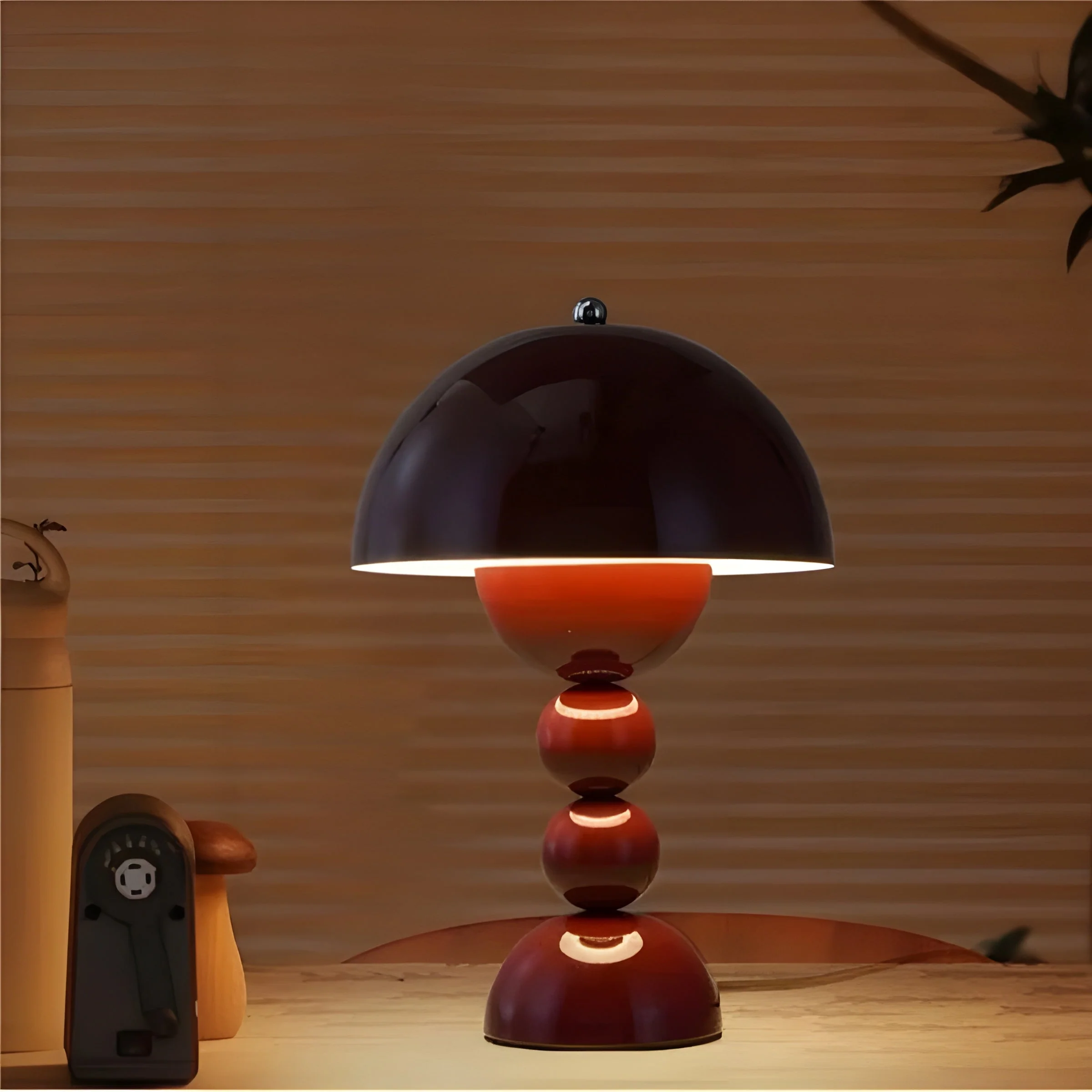 Scandinavian Design Table Lamp with Dimmable LED and Glossy Finish