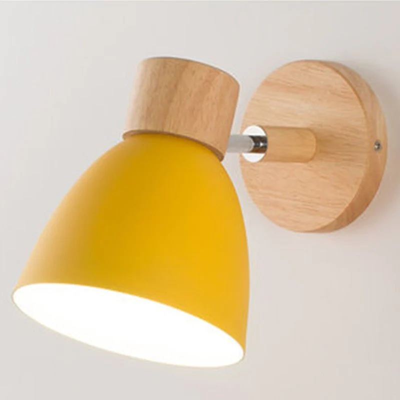 Modern Scandinavian Wood & Metal Wall Lamp �C Adjustable Reading Sconce Light