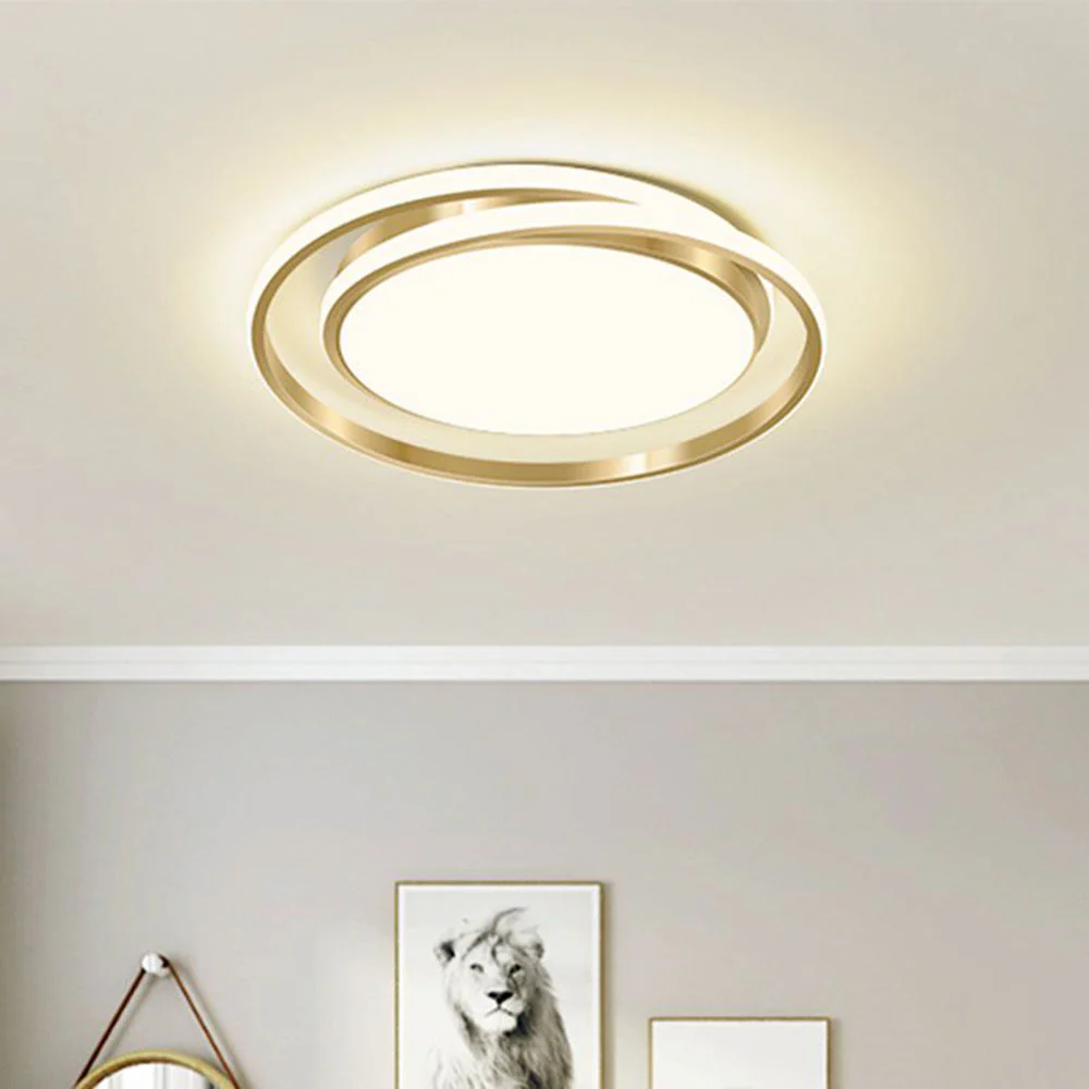Modern Minimalist LED Flush Ceiling Light �C Circular Iron & Acrylic Fixture