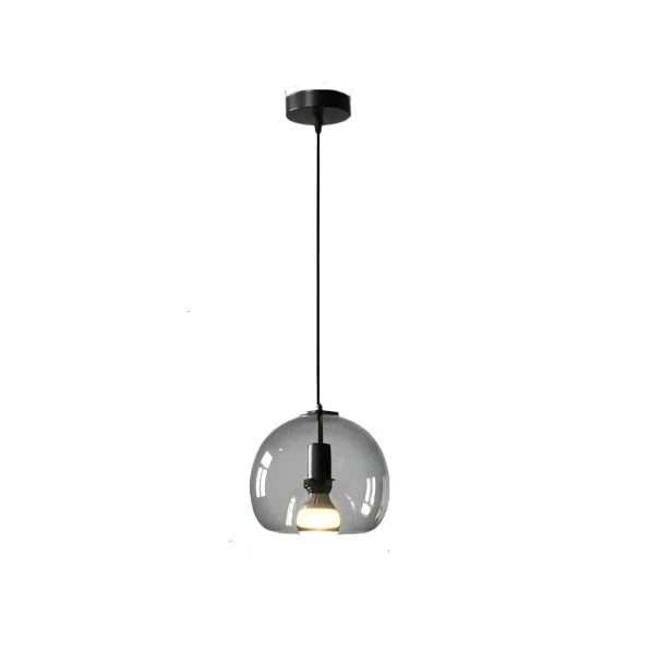 Modern Minimalist Pendant Light with Handblown Glass Shade
