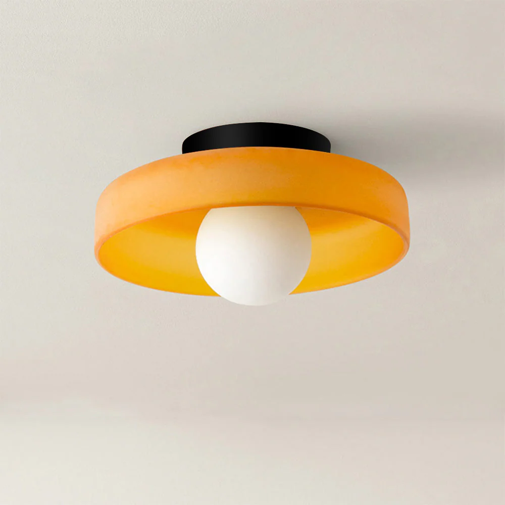 Modern Glass Flush Mount Ceiling Light �C Minimalist Round Design for Bedroom or Hallway