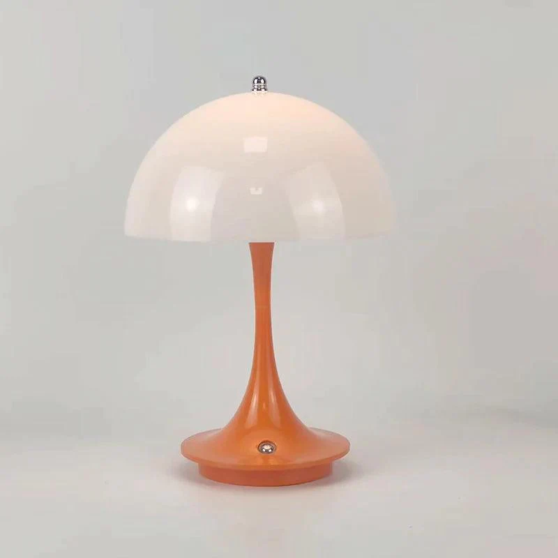 Mid-Century Modern Wireless Dimmable LED Table Lamp with Dome Shade