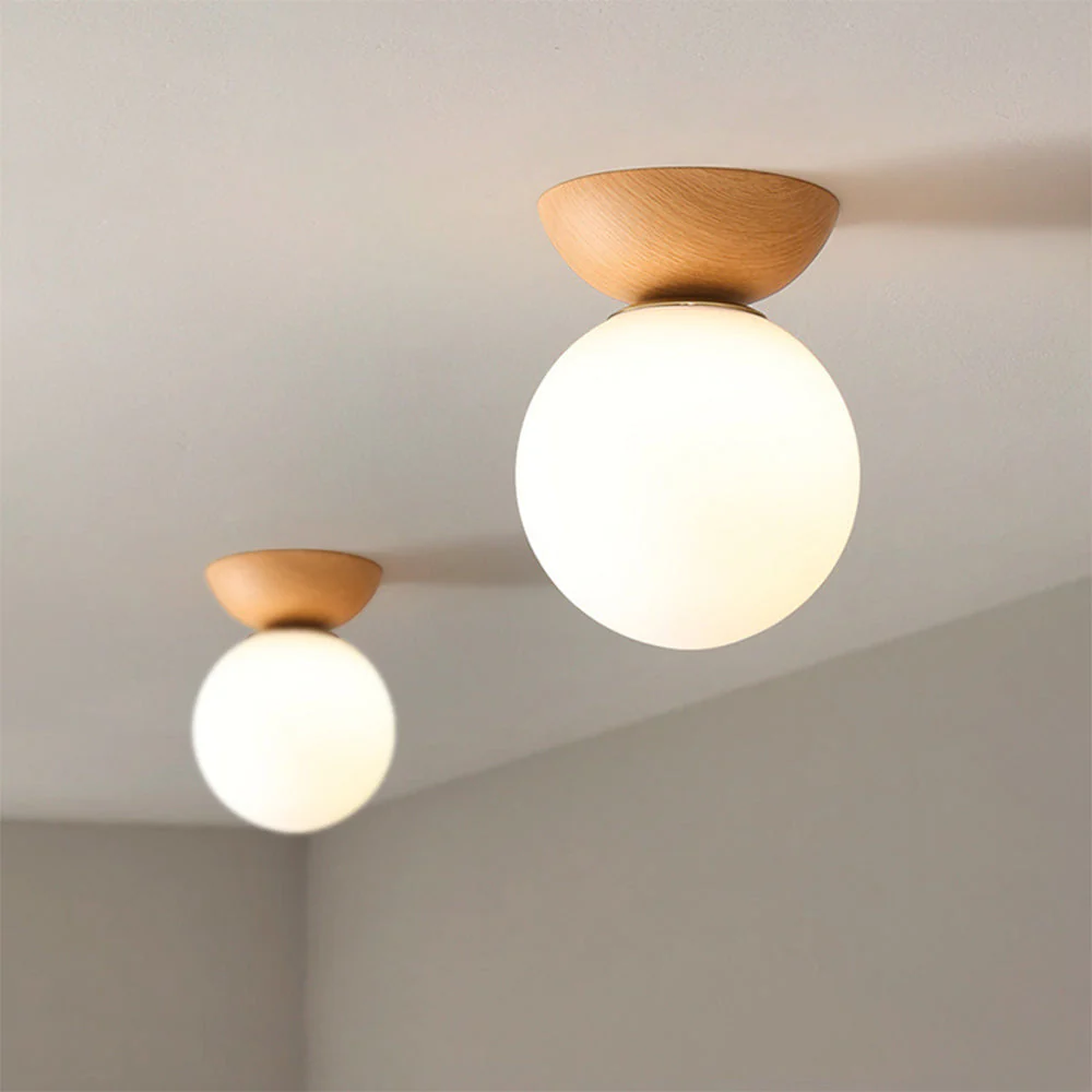 Modern Nordic Flush Mount Ceiling Light �C Minimalist Glass Globe for Hallways