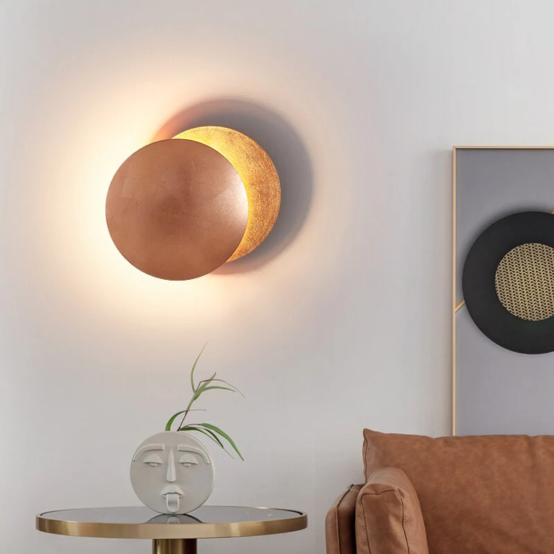 Modern Wall Sconce Light �C Celestial LED Lamp with Lunar Eclipse Design