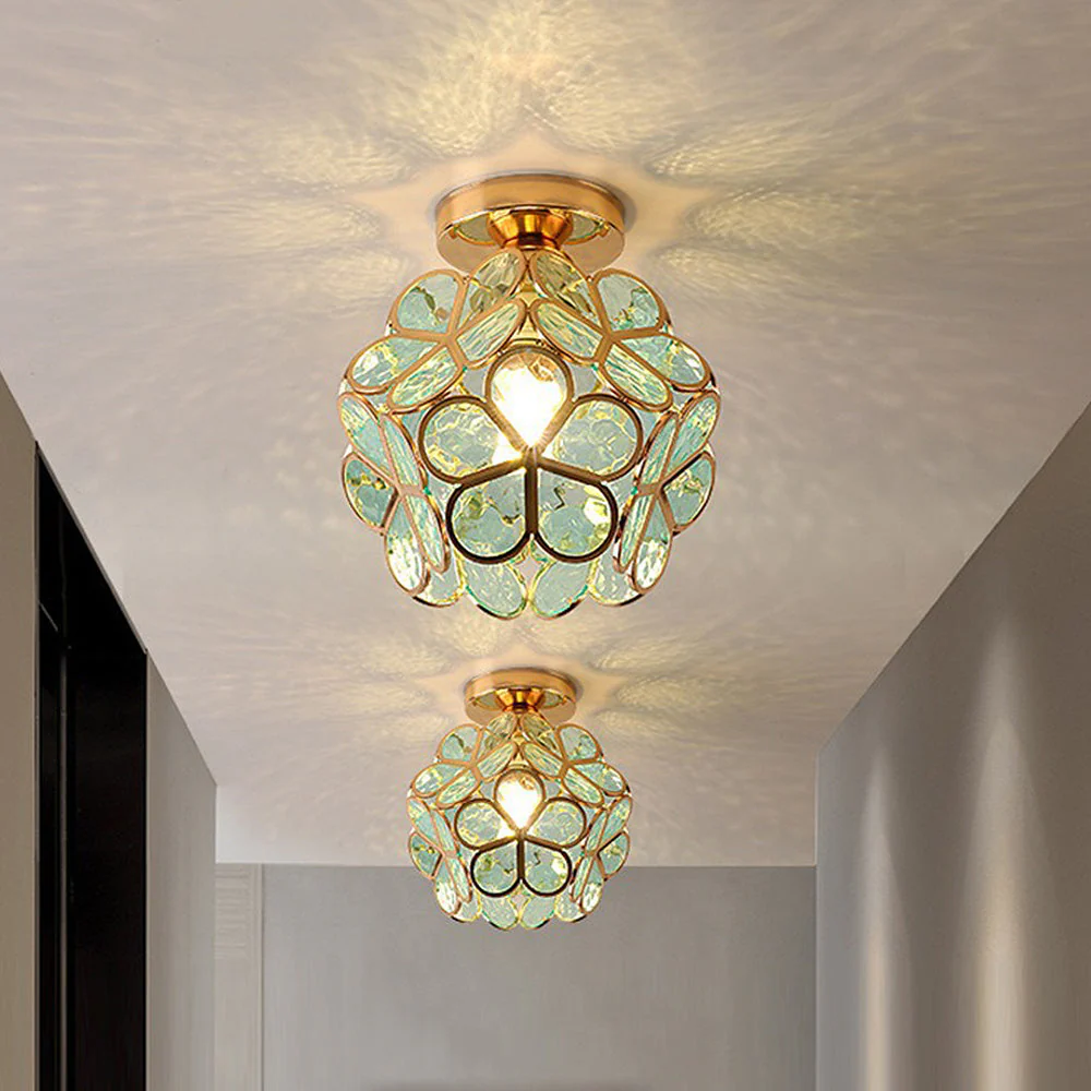 Modern Floral Glass Ceiling Light - Elegant Flush Mount Fixture
