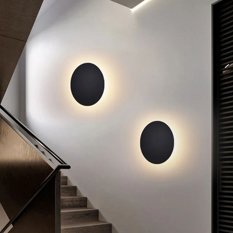 Modern Round Metal Wall Light �C Minimalist LED Backlit Wall Decor for Bedroom