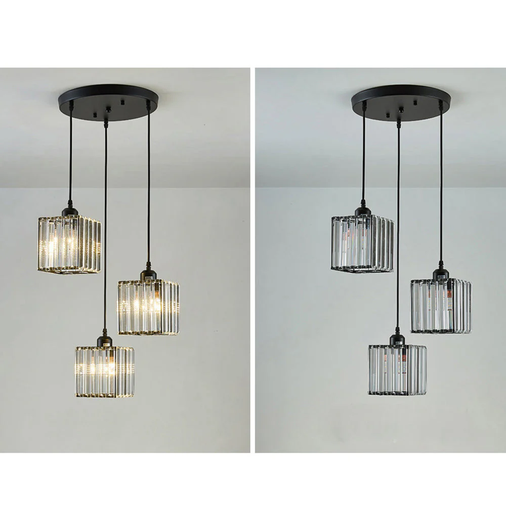 Modern Multi-Light Glass Pendant Light �C Sleek Geometric Design for Kitchen or Dining Room