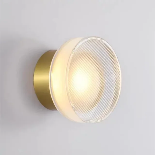 Modern LED Flush Mount Ceiling Light With Ribbed Glass Diffuser