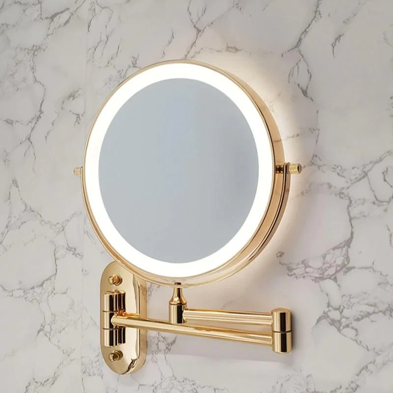 Rechargeable LED Wall-Mounted Vanity Mirror with Magnification & Touch Control