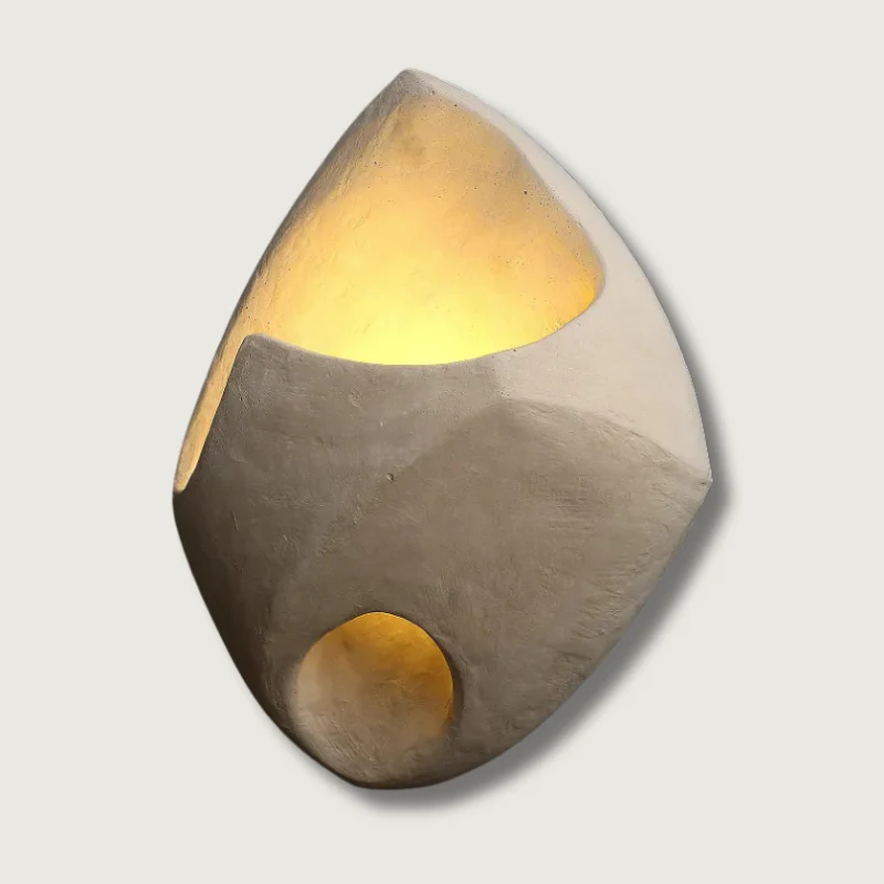 Wabi-Sabi Cement Wall Light �C Modern Sculptural LED Sconce with Organic Design