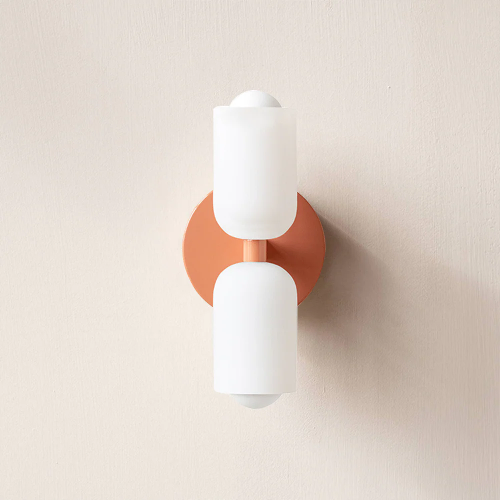 Modern Double Wall Light with Cylindrical Shades �C Sleek Metal Sconce for Indoor Use