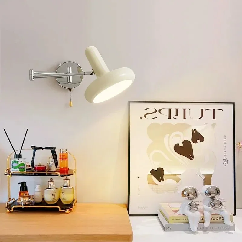 Modern Adjustable Wall Light with Swivel Arm and Pull Chain �C LED Plug-In Sconce