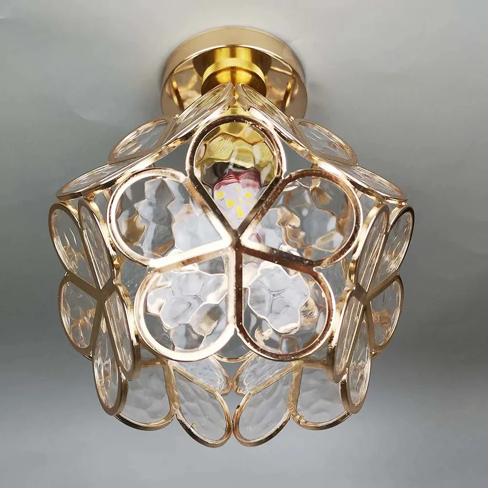 Modern Floral Glass Ceiling Light - Elegant Flush Mount Fixture