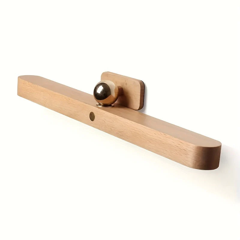 Wooden LED Night Light with Mirror Front, Rechargeable