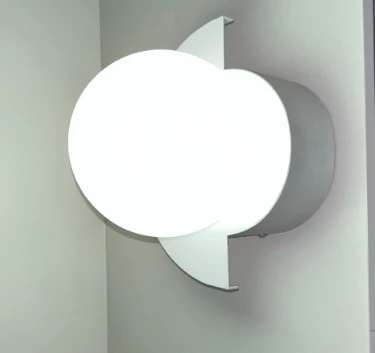 Glass Globe Wall Sconce, Modern Minimalist Light with Geometric Semicircle Base