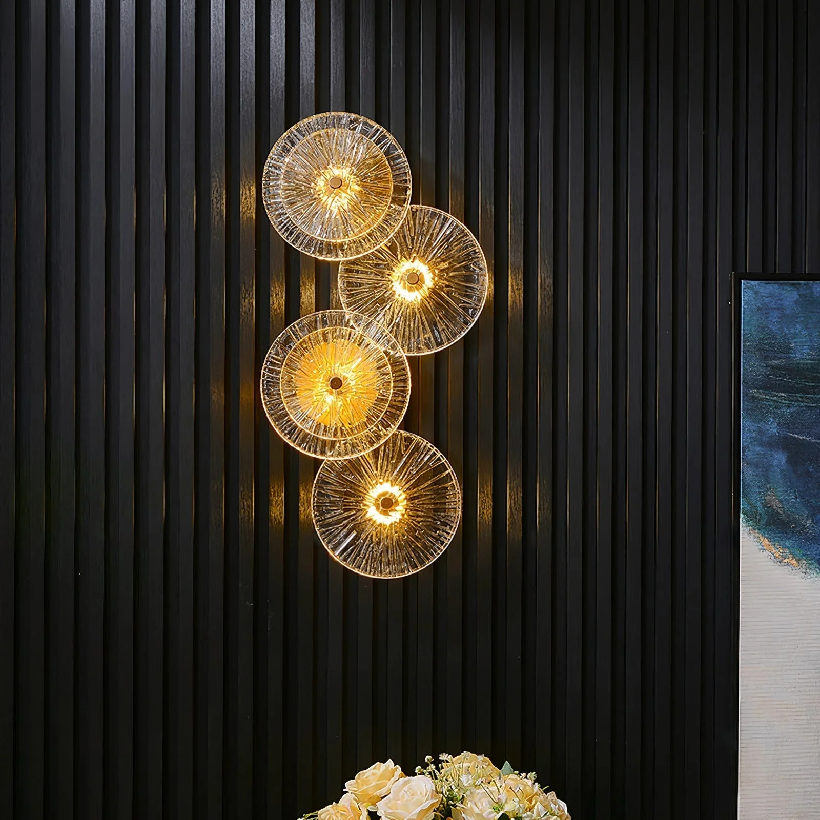 Modern Lotus Flower Wall Light �C Sculptural LED Sconce in Aluminium and Glass