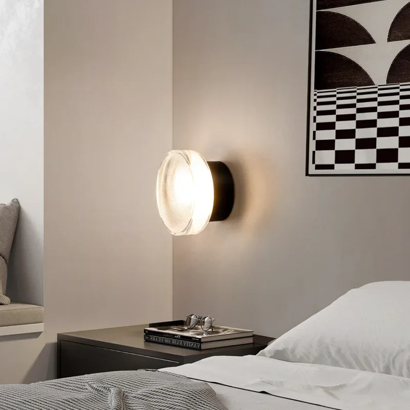 Modern LED Flush Mount Ceiling Light With Ribbed Glass Diffuser