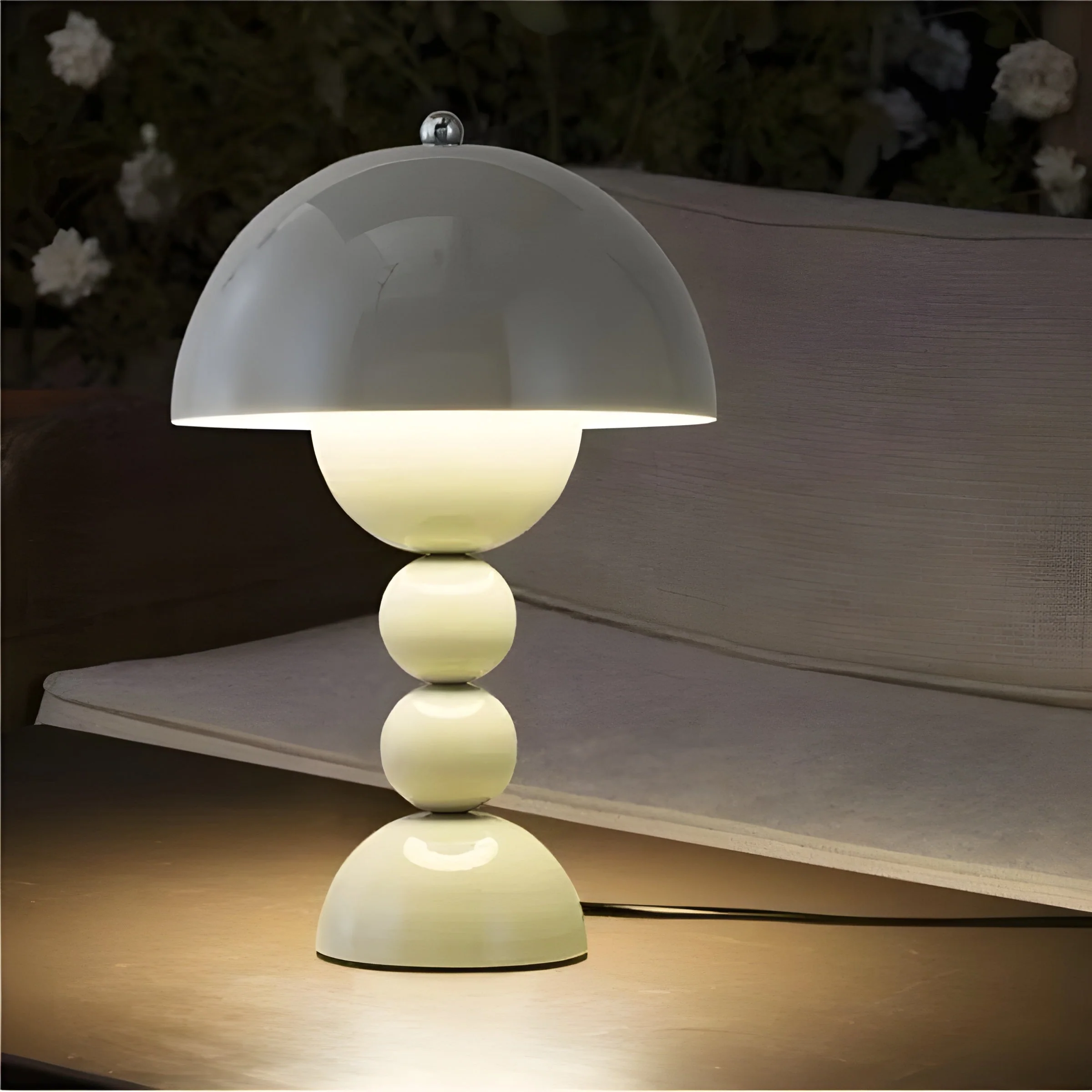 Scandinavian Design Table Lamp with Dimmable LED and Glossy Finish