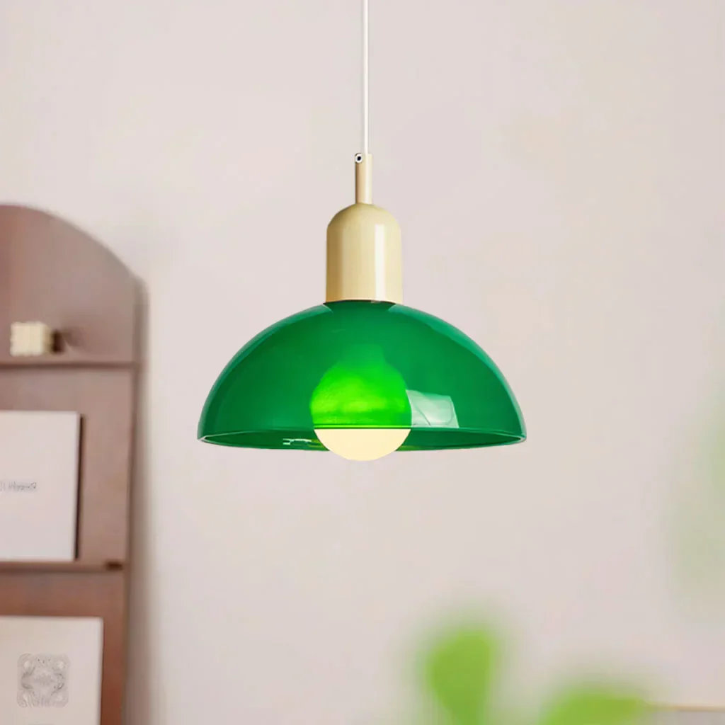 Modern Glass Bowl Pendant Light - Sleek Dome Design with LED Illumination
