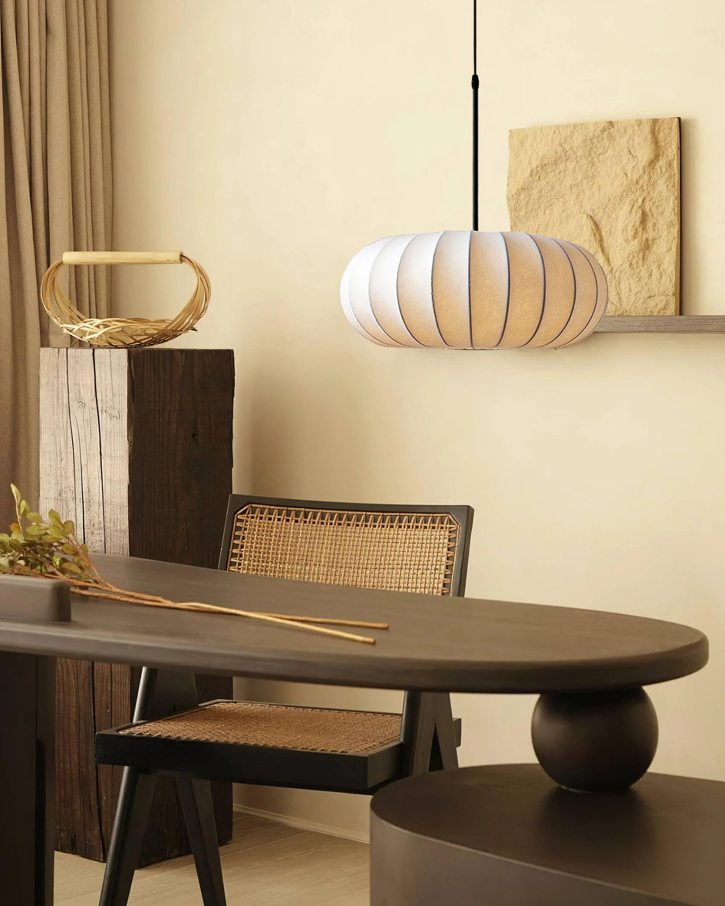 Minimalist Verona Pendant Light with Ribbed Design and Japanese Elegance